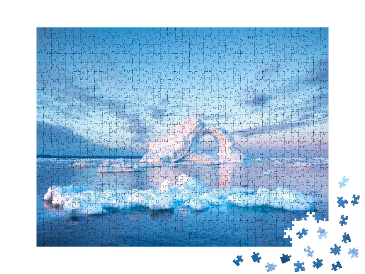 Puzzle 1000 Teile „Eisberg im Sonnenaufgang“