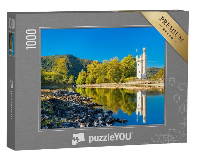 Puzzle 1000 Teile „Der Mäuseturm von Bingen im Oberen Mittelrheintal, Deutschland“