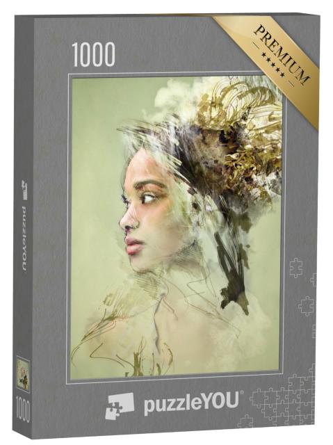 Puzzle 1000 Teile „Porträtgemälde einer schönen Frau“