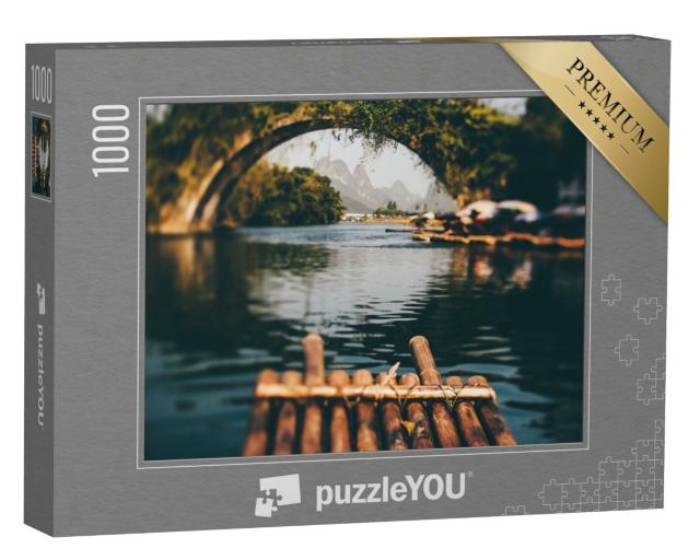 Puzzle 1000 Teile „Floßfahrt auf dem Li Fluss, China“