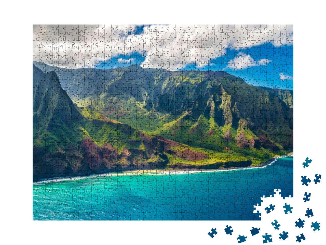 Puzzle 1000 Teile „Blick auf die Napali-Küste auf der Insel Kauai auf Hawaii“