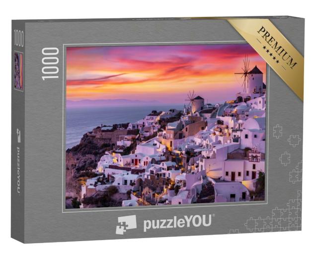 Puzzle 1000 Teile „Dorf Oía auf der Insel Santorin, Griechenland“