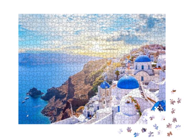 Puzzle 1000 Teile „Oia: Dorf auf Santorini, Griechenland“