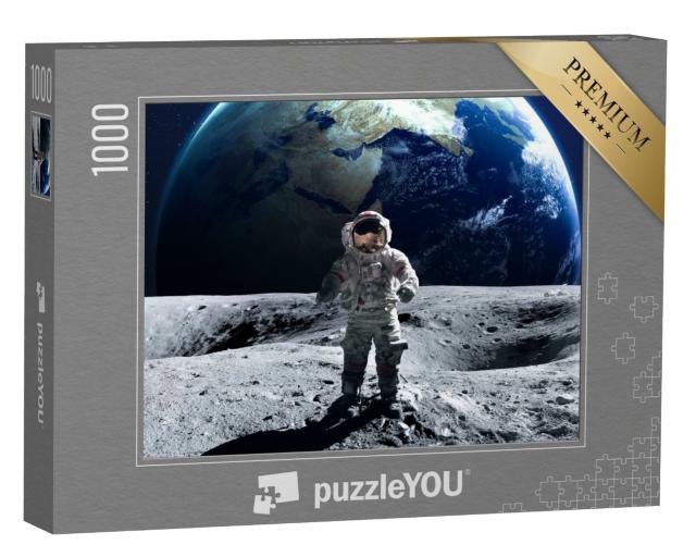 Puzzle 1000 Teile „Astronaut beim Weltraumspaziergang auf dem Mond “