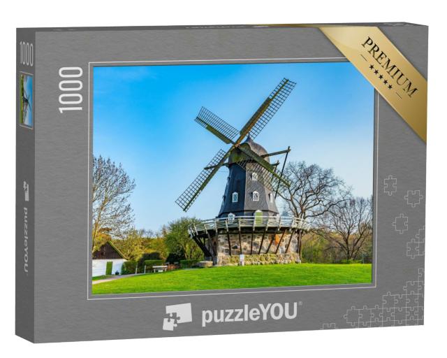 Puzzle 1000 Teile „Mittelalterliche Windmühle bei Schloss Malmö in Schweden“