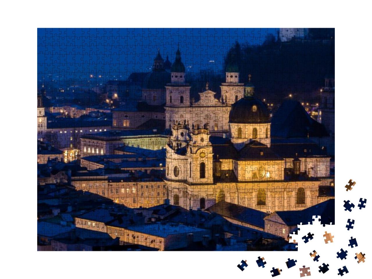 Puzzle 1000 Teile „Salzburg in der Abenddämmerung“