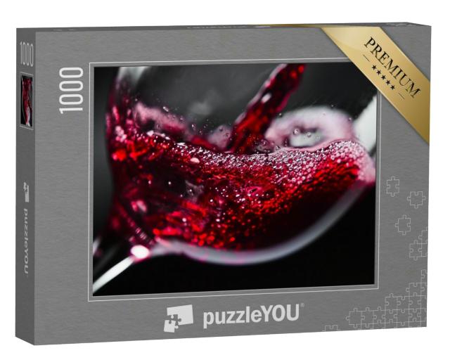 Puzzle 1000 Teile „Rotwein im Weinglas  “