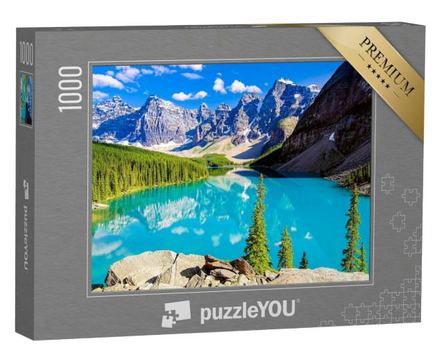 Puzzle 1000 Teile „Ein Bergsee im Naturtal im Sommer“