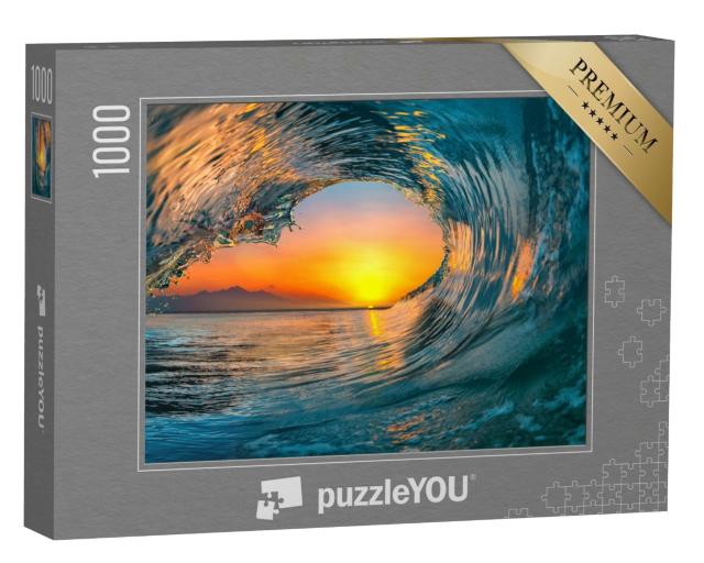 Puzzle 1000 Teile „Ozean-Welle im Sonnenuntergang“