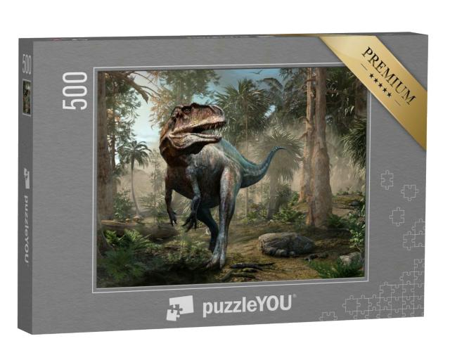 Puzzle 500 Teile „Acrocanthosaurus Wald-Szene “