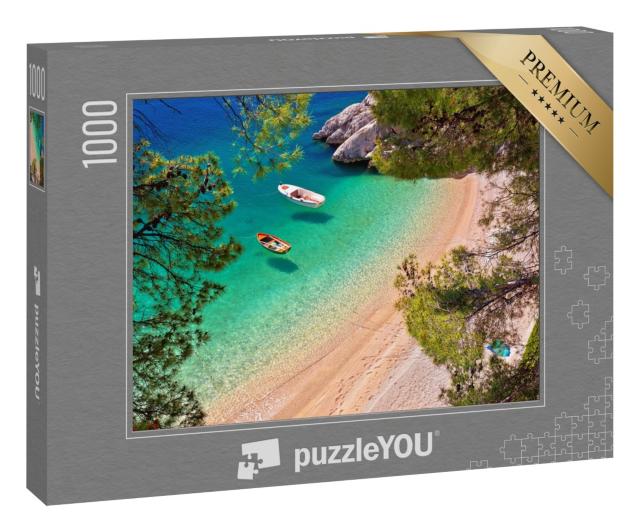 Puzzle 1000 Teile „Strand in Brela mit smaragdfarbenem Meer, Dalmatien, Kroatien“