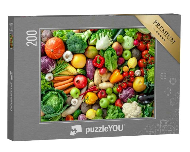 Puzzle 200 Teile „Sortiment von frischem Obst und Gemüse“