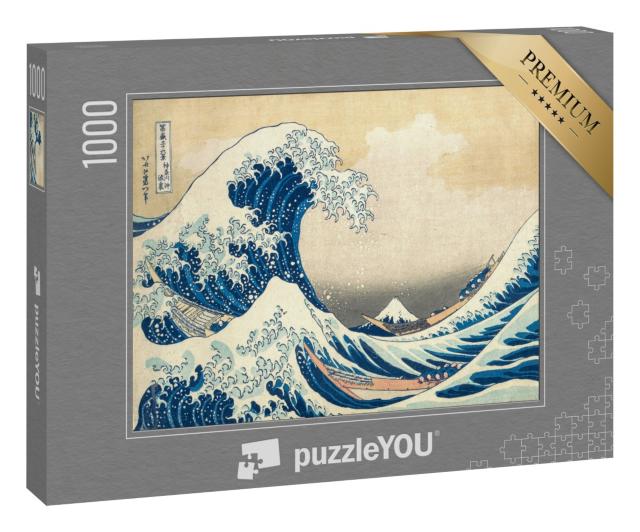 Puzzle 1000 Teile „Katsushika Hokusai - Unter der Welle vor Kanagawa“