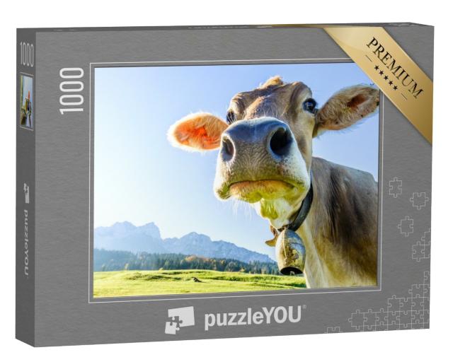 Puzzle 1000 Teile „Kuh am Kaisergebirge“