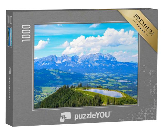 Puzzle 1000 Teile „Panoramablick über den Wilden Kaiser bei Kitzbühel, Österreich“