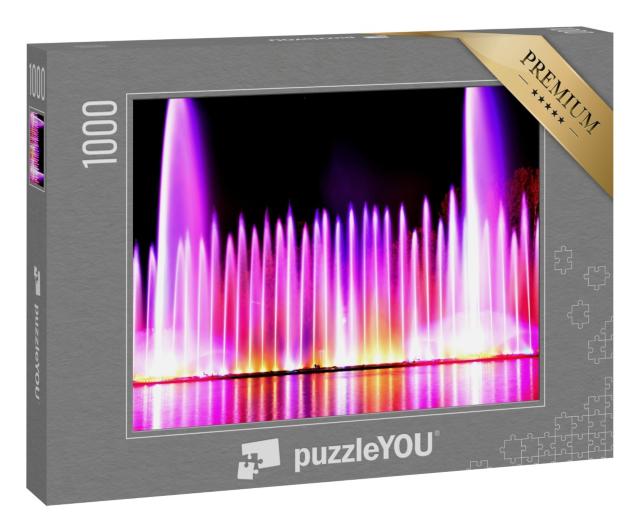 Puzzle 1000 Teile „Musikalische Fontäne mit Laseranimationen, Roshen, Vinnitsa, Ukraine“