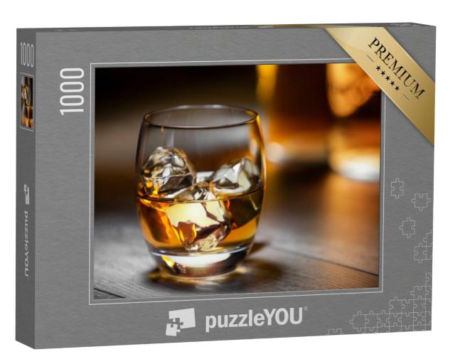 Puzzle 1000 Teile „Erfrischendes Glas Scotch- oder Bourbon-Whisky auf Eis“
