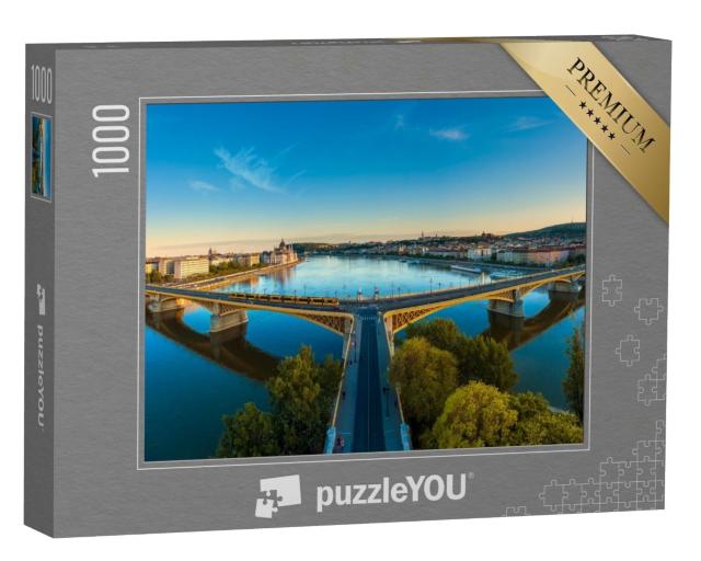 Puzzle 1000 Teile „Panorama über die Margaretenbrücke in Budapest, Ungarn“