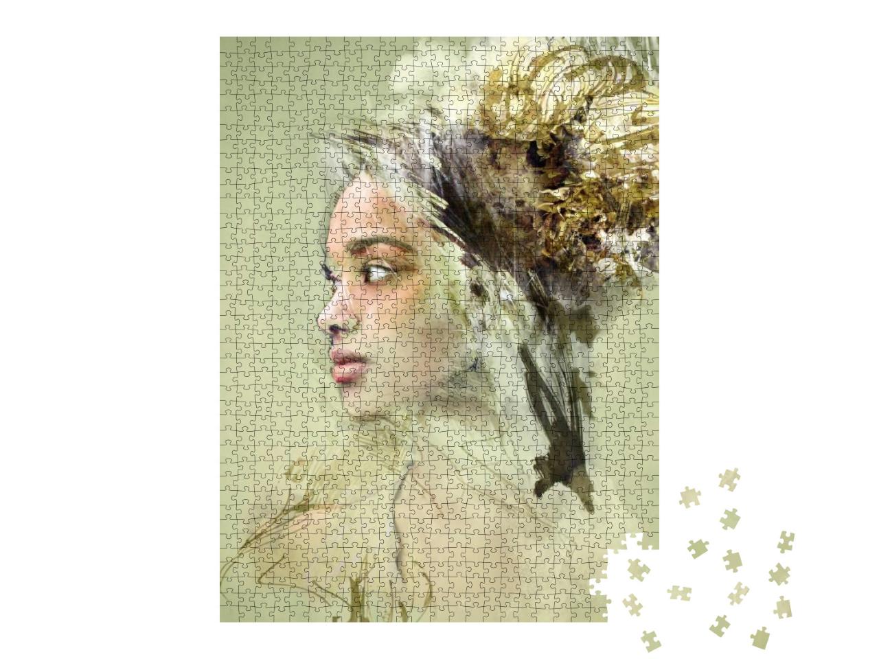 Puzzle 1000 Teile „Porträtgemälde einer schönen Frau“