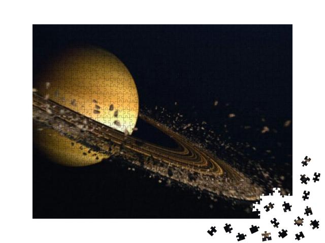 Puzzle 1000 Teile „Explodierende Saturn-Ringe“