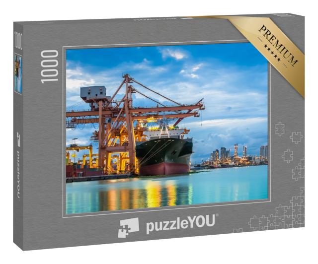 Puzzle 1000 Teile „Cargo Frachtschiff mit Kranbrücke“