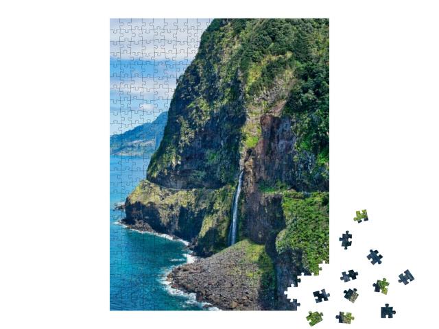 Puzzle 500 Teile „Brautschleierfälle auf der Insel Madeira, Portugal“