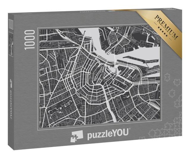 Puzzle 1000 Teile „Stilisierte Karte von Amsterdam“