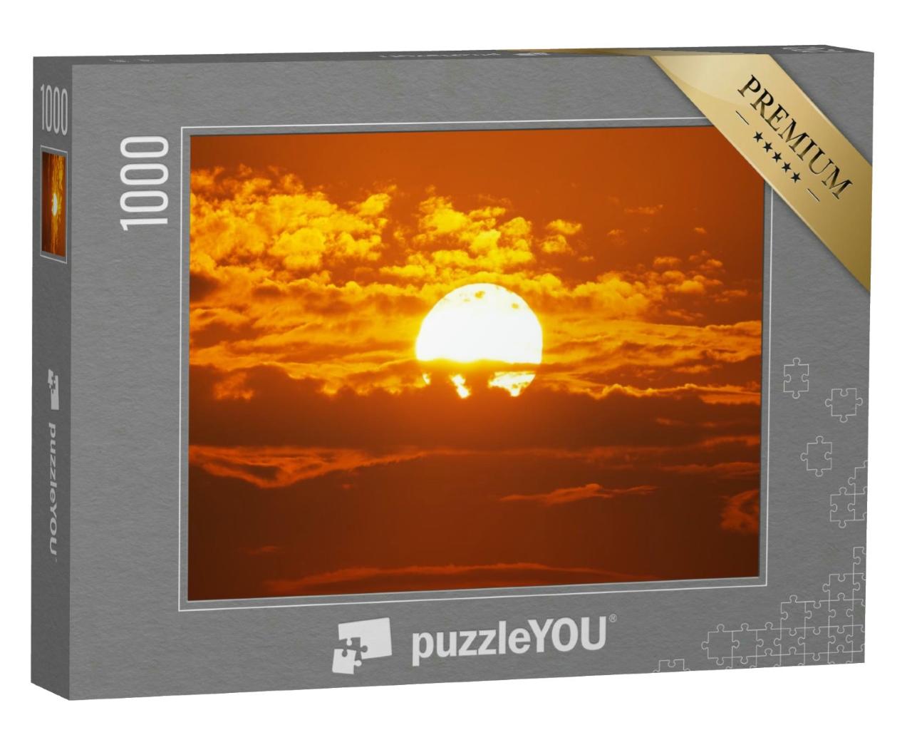 Puzzle 1000 Teile „Glühende Sonne am Abend“