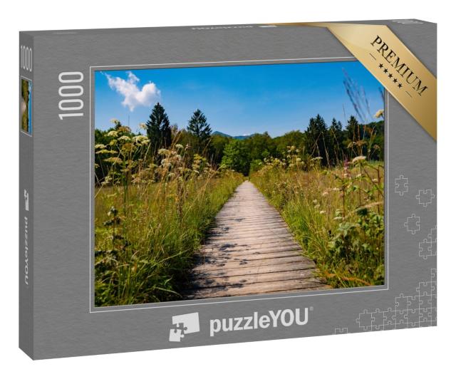 Puzzle 1000 Teile „Holzwanderweg durch die bayerischen Alpen“