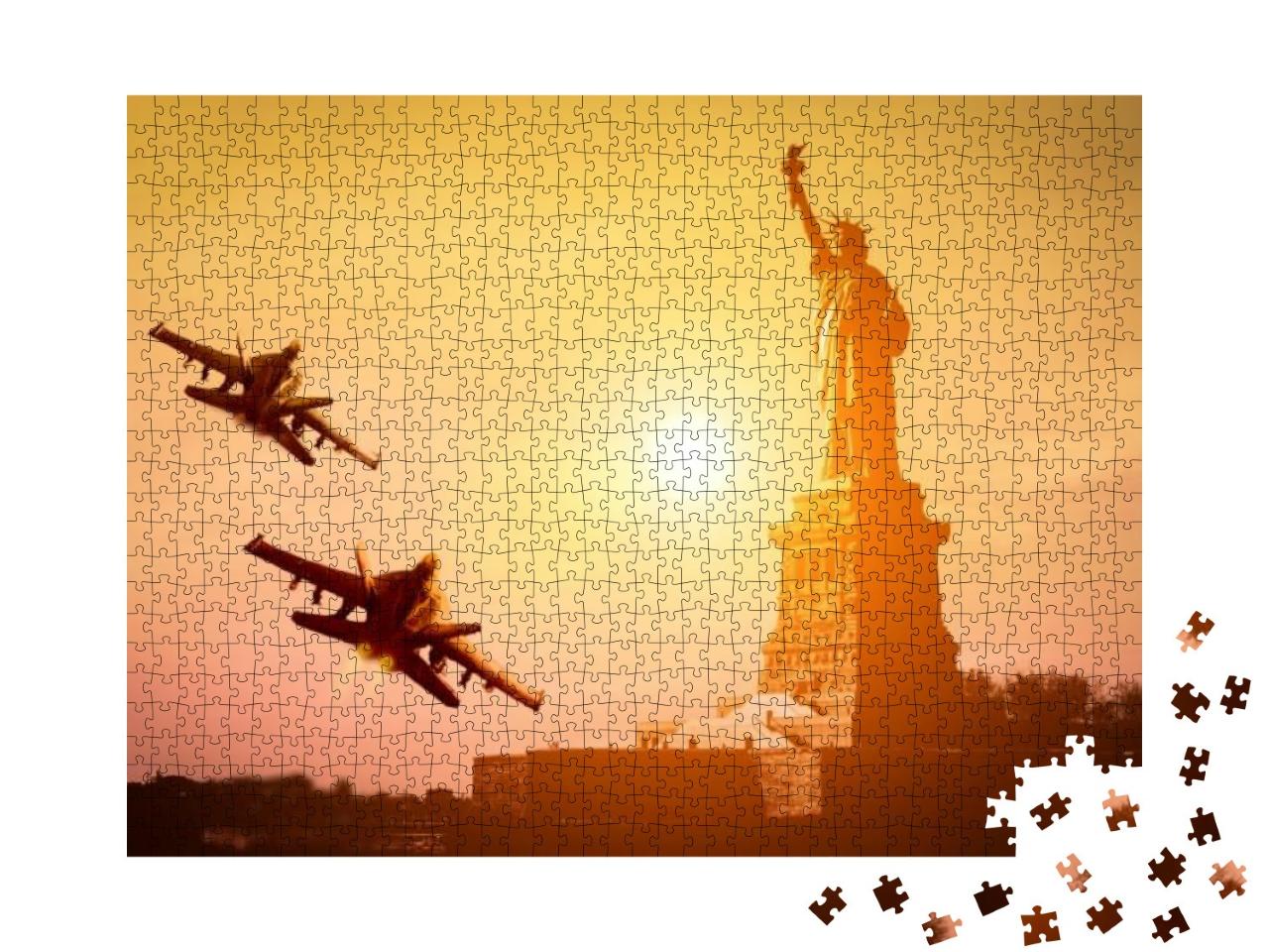Puzzle 1000 Teile „New York: Fliegerstaffel zur Feier des 4. Juli“