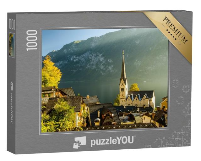 Puzzle 1000 Teile „Sonnenuntergang mit Blick auf Hallstatt, Österreich“
