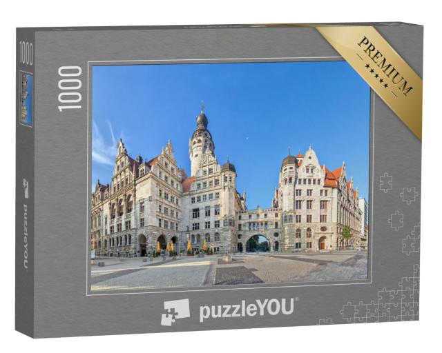 Puzzle 1000 Teile „Das Neue Rathaus: Blick vom Burgplatz, Leipzig,  Deutschland“