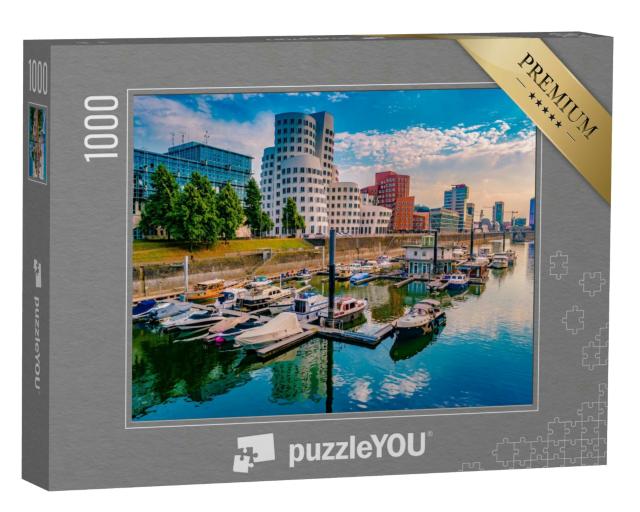 Puzzle 1000 Teile „Medienhafen am Rheinufer in Düsseldorf “