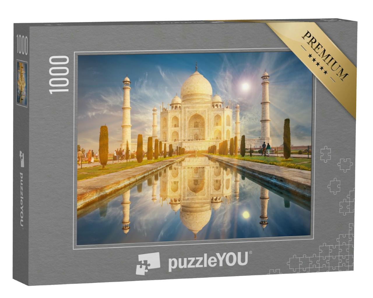 Puzzle 1000 Teile „Am Südufer des Yamuna liegt das Taj Mahal, Agra, Uttar Paradesh“