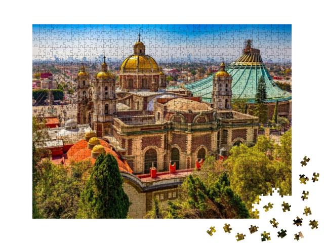 Puzzle 1000 Teile „Alte und neue Basilika in Mexiko-Stadt“