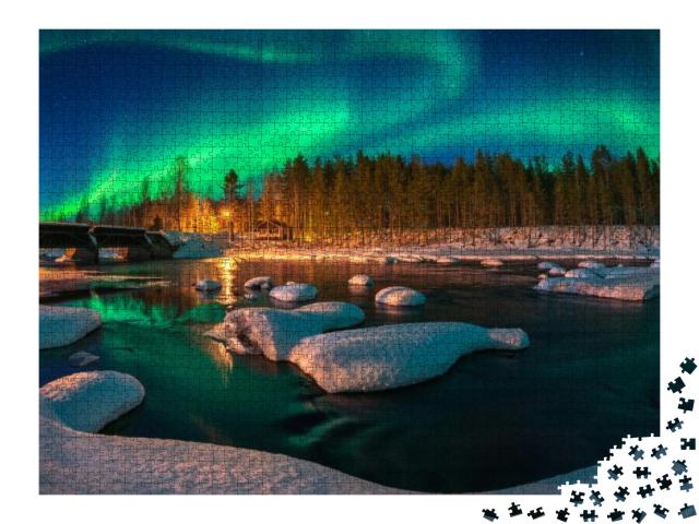 Puzzle 2000 Teile „Aurora borealis: Nordlicht“