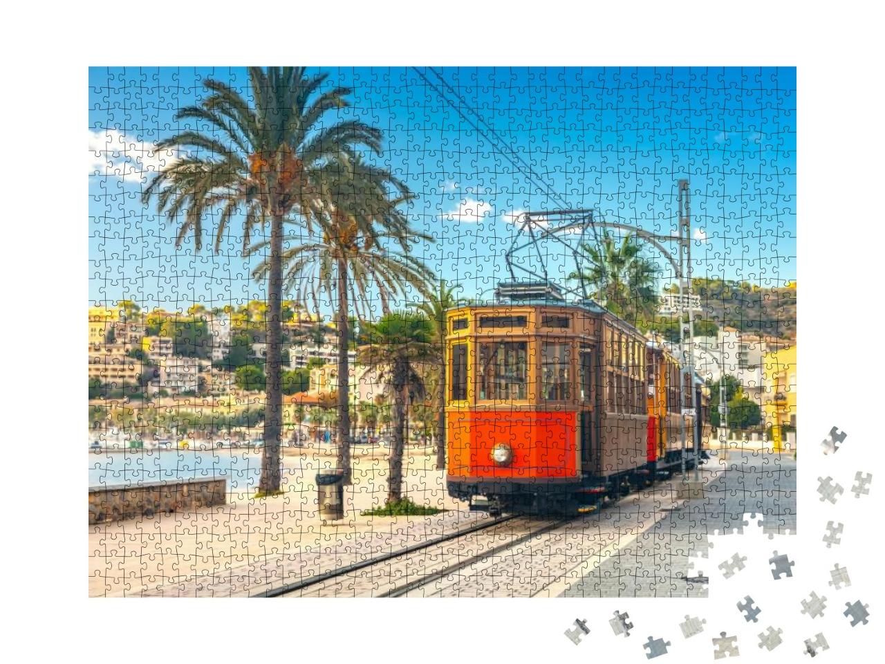 Puzzle 1000 Teile „Berühmte Straßenbahn nach Port de Soller, Spanien“