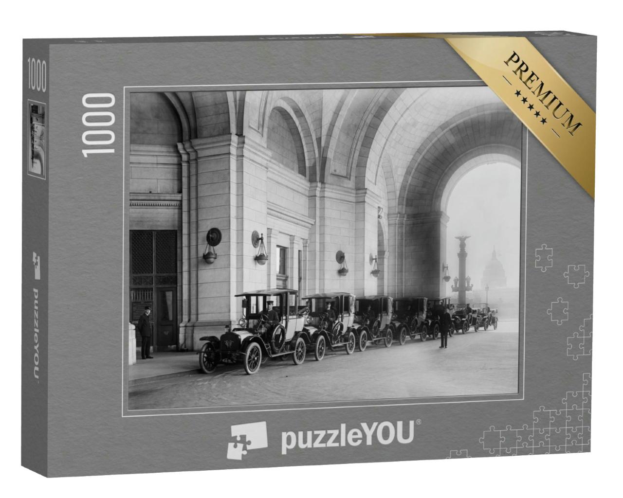 Puzzle 1000 Teile „Taxis an der neuen Union Station in Washington D.C., 1914“