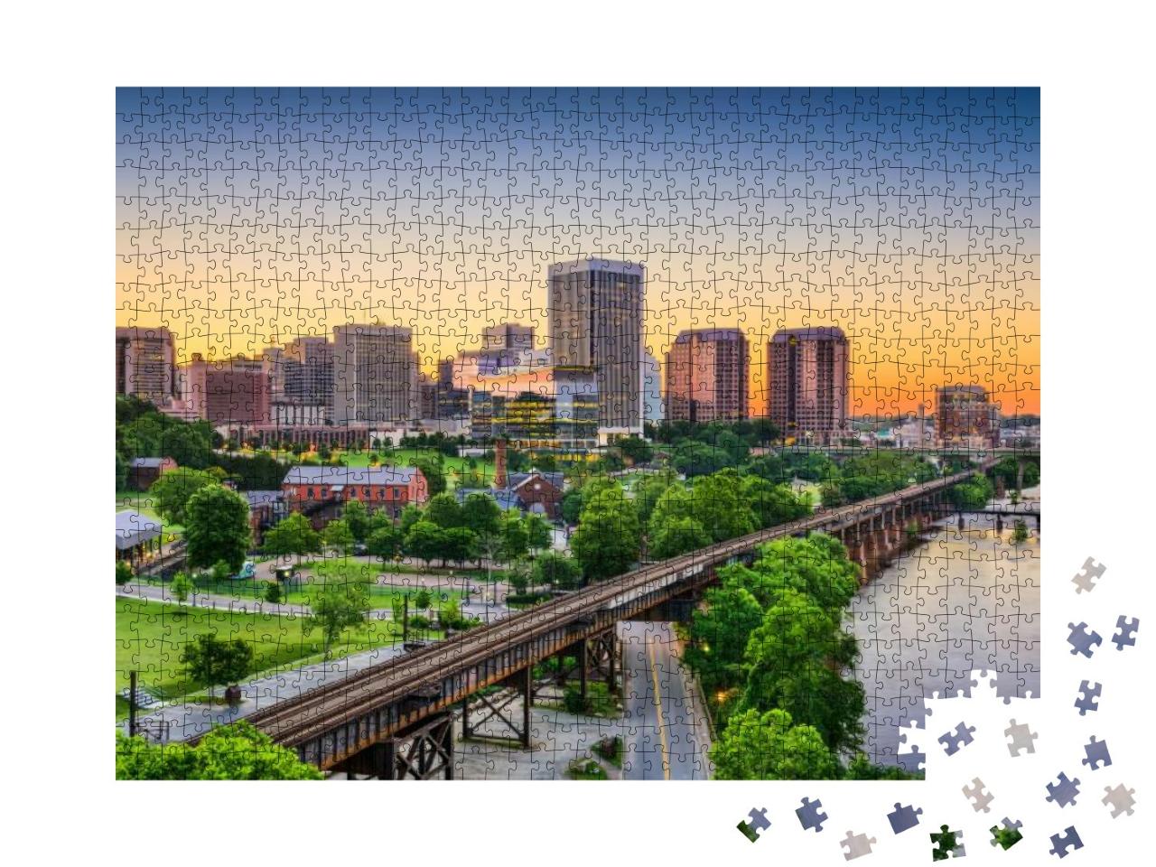 Puzzle 1000 Teile „Skyline von Richmond, Virginia, USA“