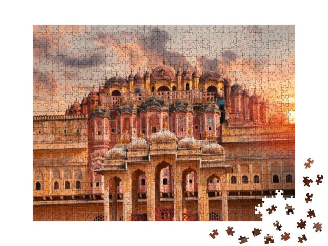 Puzzle 1000 Teile „Hawa Mahal ist ein Harem in der Palastanlage des Maharadschas von Jaipur“