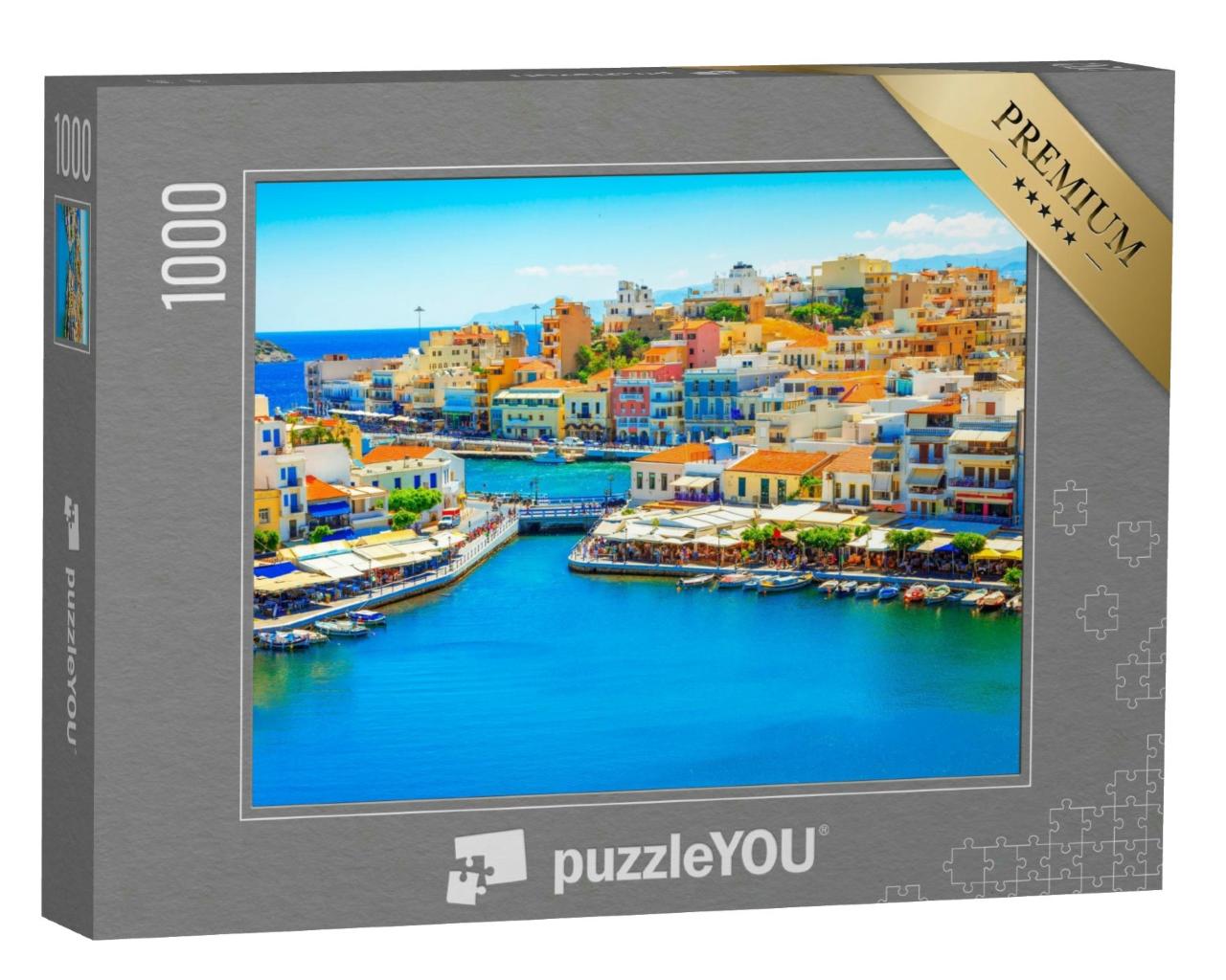 Puzzle 1000 Teile „Agios Nikolaos und Voulismeni See auf der Insel Kreta, Griechenland“