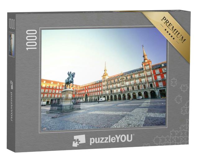 Puzzle 1000 Teile „Morgenlicht am Plaza Mayor in Madrid, Spanien“