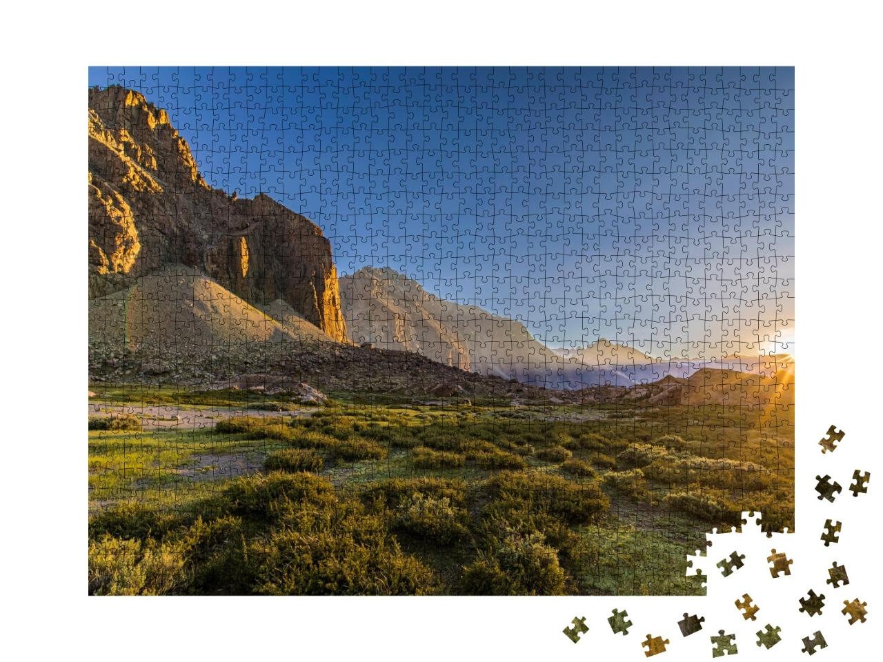 Puzzle 1000 Teile „Sonnenuntergang am Cajon del Maipo, Chile“
