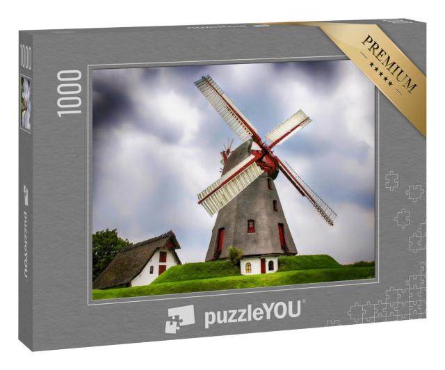 Puzzle 1000 Teile „Windmühlenhof an einem düsteren Tag “