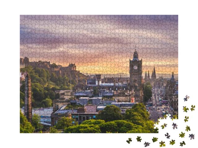 Puzzle 1000 Teile „Luftaufnahme von Edinburgh, Schottland“