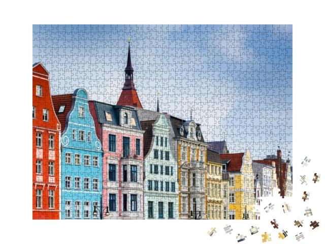 Puzzle 1000 Teile „Rostock, Deutschland Altstadt Stadtbild“
