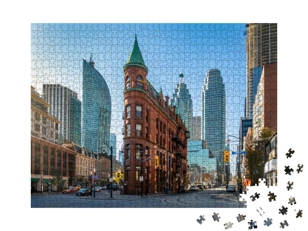 Puzzle 1000 Teile „Flatiron Building in der Innenstadt von Toronto, Kanada“