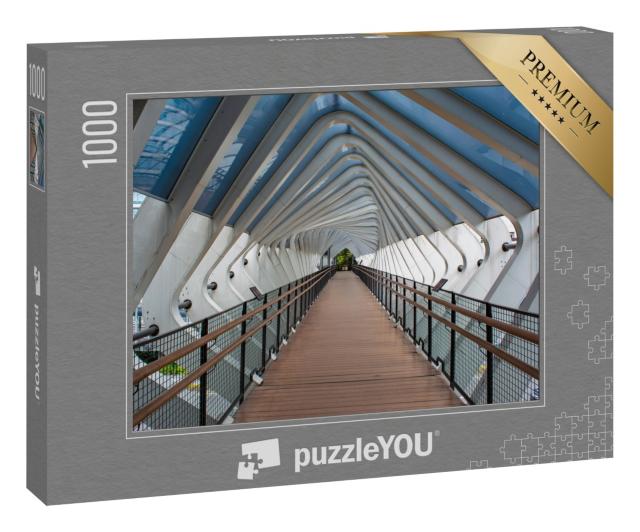 Puzzle 1000 Teile „Fußgängerbrücke im Zentrum Jakartas“