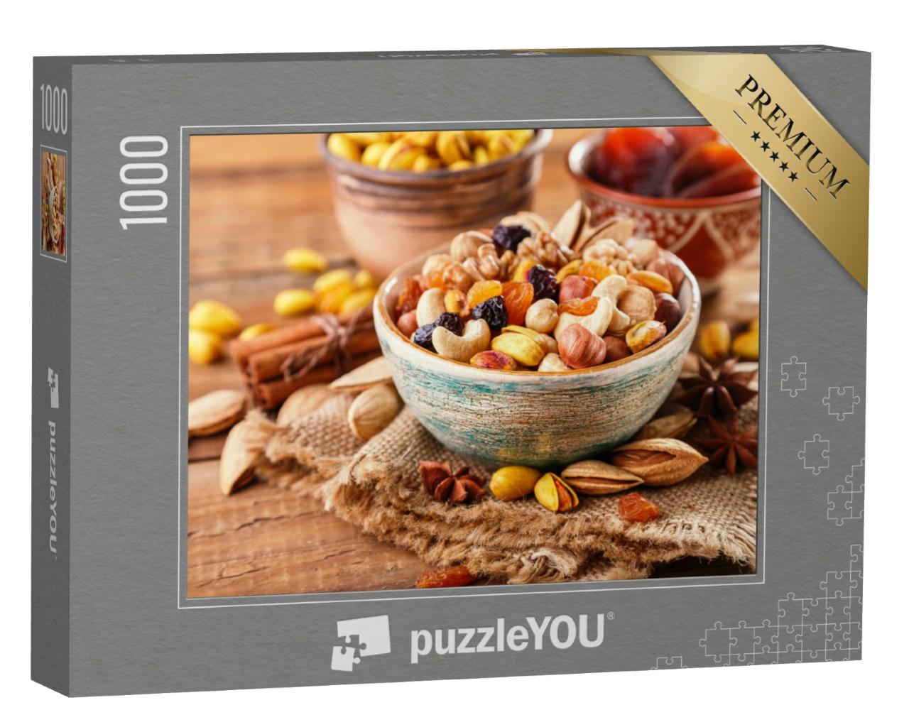 Puzzle 1000 Teile „Mischung aus knackigen Nüssen und köstlichen Trockenfrüchten“