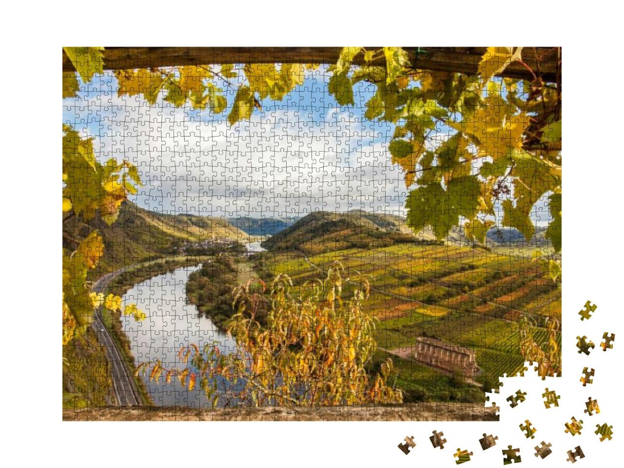 Puzzle 1000 Teile „Goldene Weinberge: Mosel im Herbst, Deutschland“